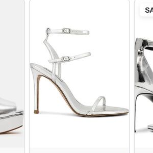 Steve Madden Silver Strappy Stiletto Sandals